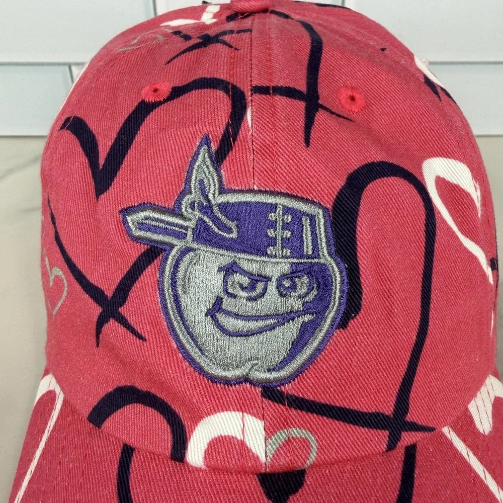 Fort Wayne Tincaps Hat Cap Strap Back Youth Pink MLB Baseball Hearts All Over 47